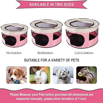 Pet Playpen Cat Playpen Foldable Kennels Playpen Cats Cage Indoor Kitten Crate Dog Play Exercise Pens Tent House Playground for Puppy Dog Cat Rabbit, Indoor Outdoor Travel Camping Use,L