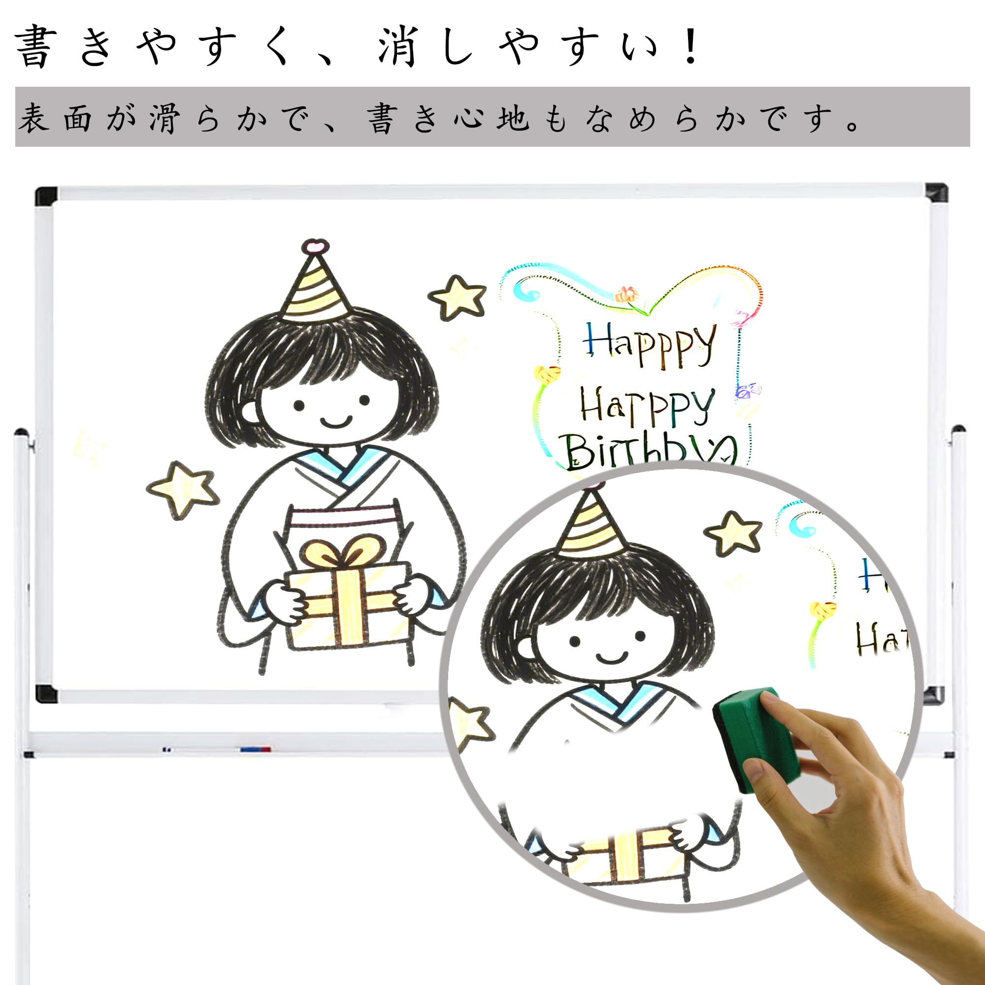 Amazon.co.jp: ホワイトボード 回転式 両面マグネット 1200x900mm