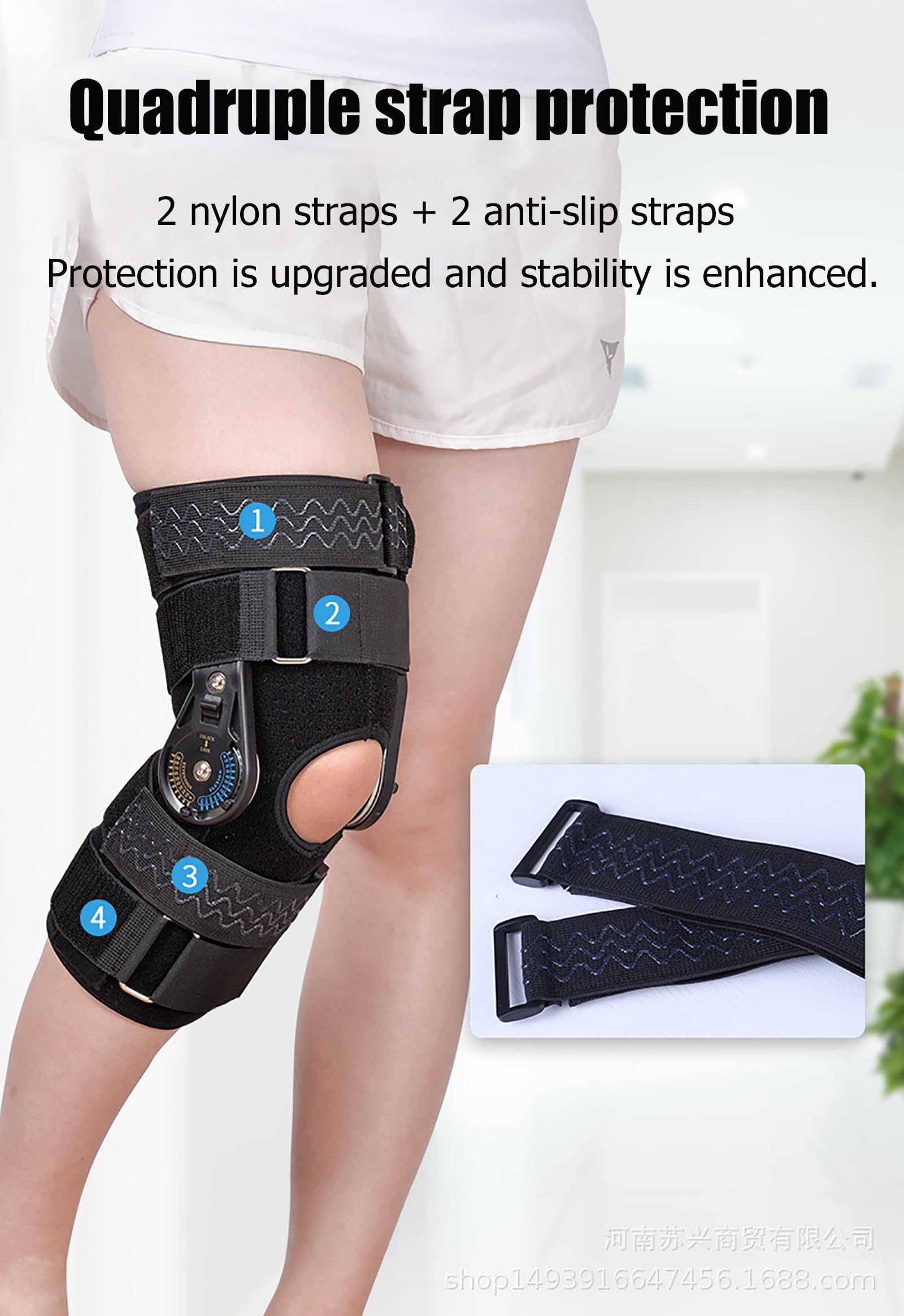 Rodillera con Descarga De Osteoartritis para Mujeres Y Hombres, Rodillera con Bisagras para Desgarro De Menisco, Inmovilizador De Rodilla Ajustable para Dolor De Rodilla