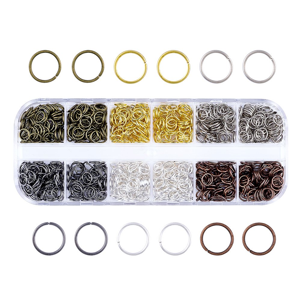 Pandahall About 600pcs/box 6 Colors Iron Open Jump Rings Jewelry Finding Set 6x0.7mm for Jewelry Keychain Making