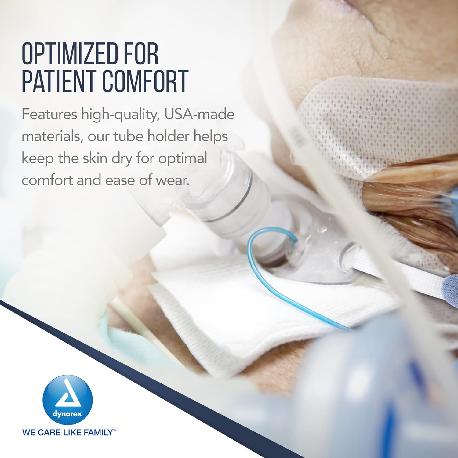 Dynarex Comfort-Foam Tracheostomy Tube Holder - with Soft Foam Tube Padding, Secure Hook & Loop Closure - Case of 60 (Small, Standard)