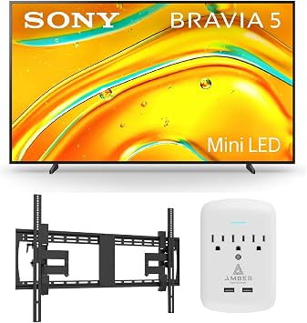 Sony K98XR50 98 Inch Bravia Mini LED 4K HDR Google TV with a Walts XXL-TILT-Extension Tilting Mount and Amber Protection 3-Outlet-Surge Surge Protector 2025