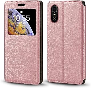 Invisible Magnetic View Window PU Leather Flip Case Compatible with ZTE Optus X Sight 2, Smart Clear Display Cover with Full Protection