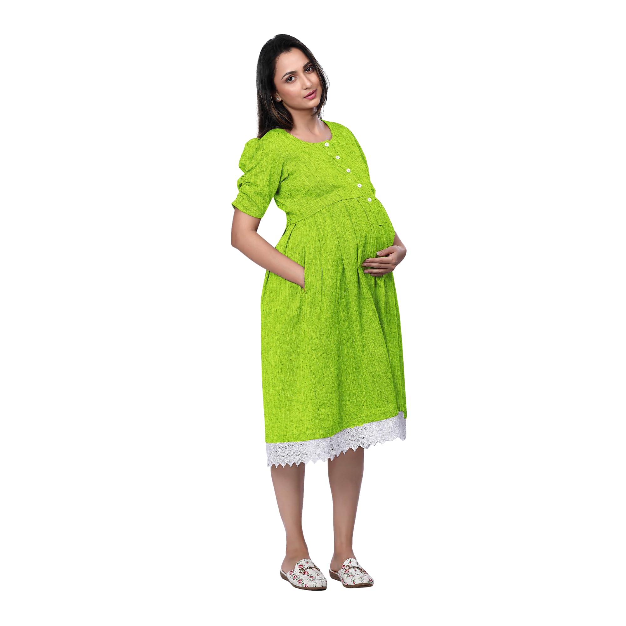 Lemon Green South Maternity Dress-picture-24