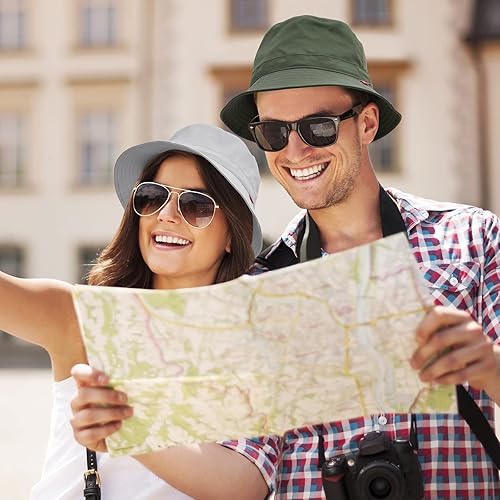 Vista 7 de FEICUI Everyday Bucket - Sombrero de sol unisex, ligero, para exteriores, verano, playa, vacaciones, escapada