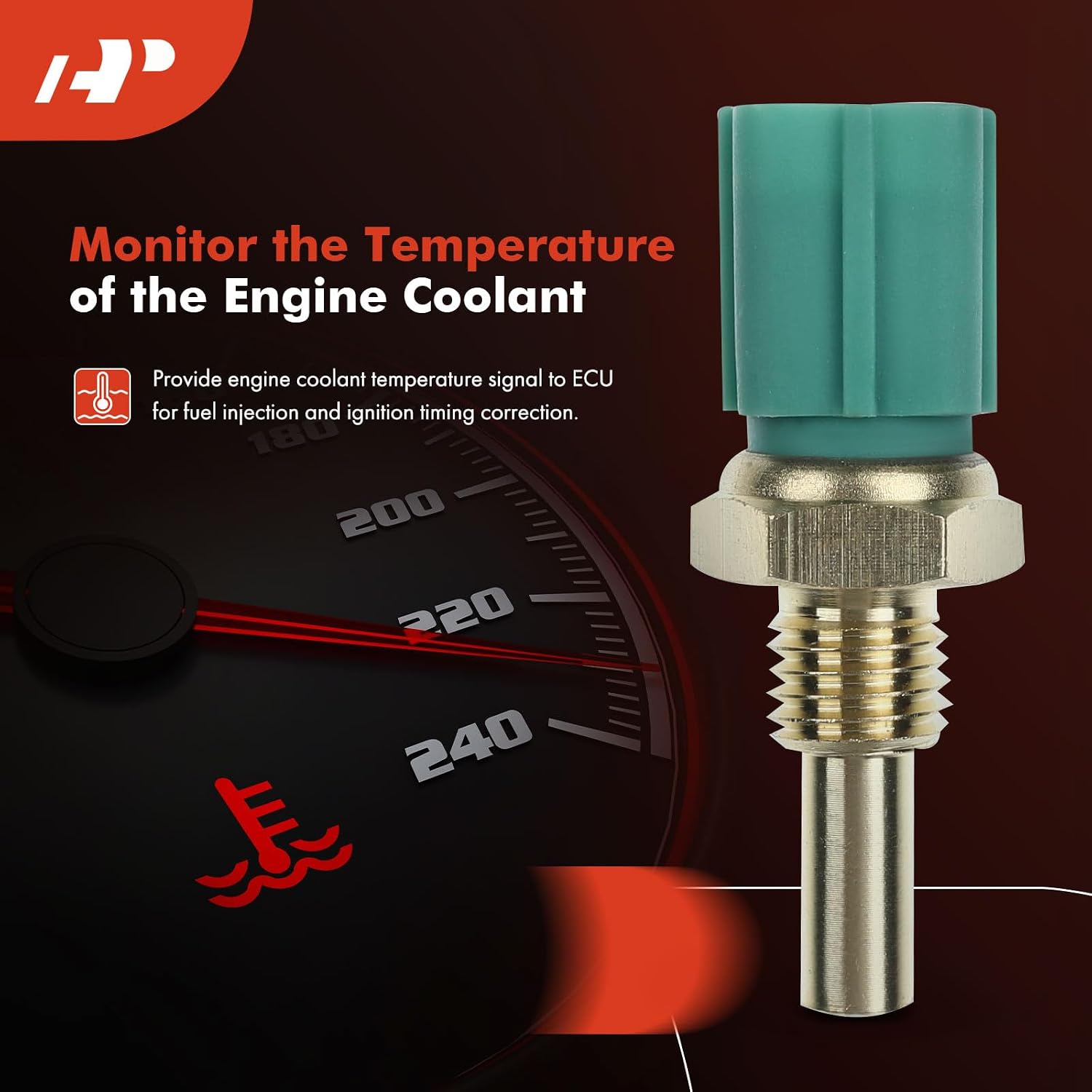 A-Premium Coolant Temperature Sensor 8942235010 [W/ 2Pins 1.5 1.8 2.0 2.5 3.5 4.6 5.0 5.7L] Compatible with Lexus & Jaguar & Volvo & Toyota & Ford & Scion & Suzuki & Mazda & Geo & Subaru & Kia & More