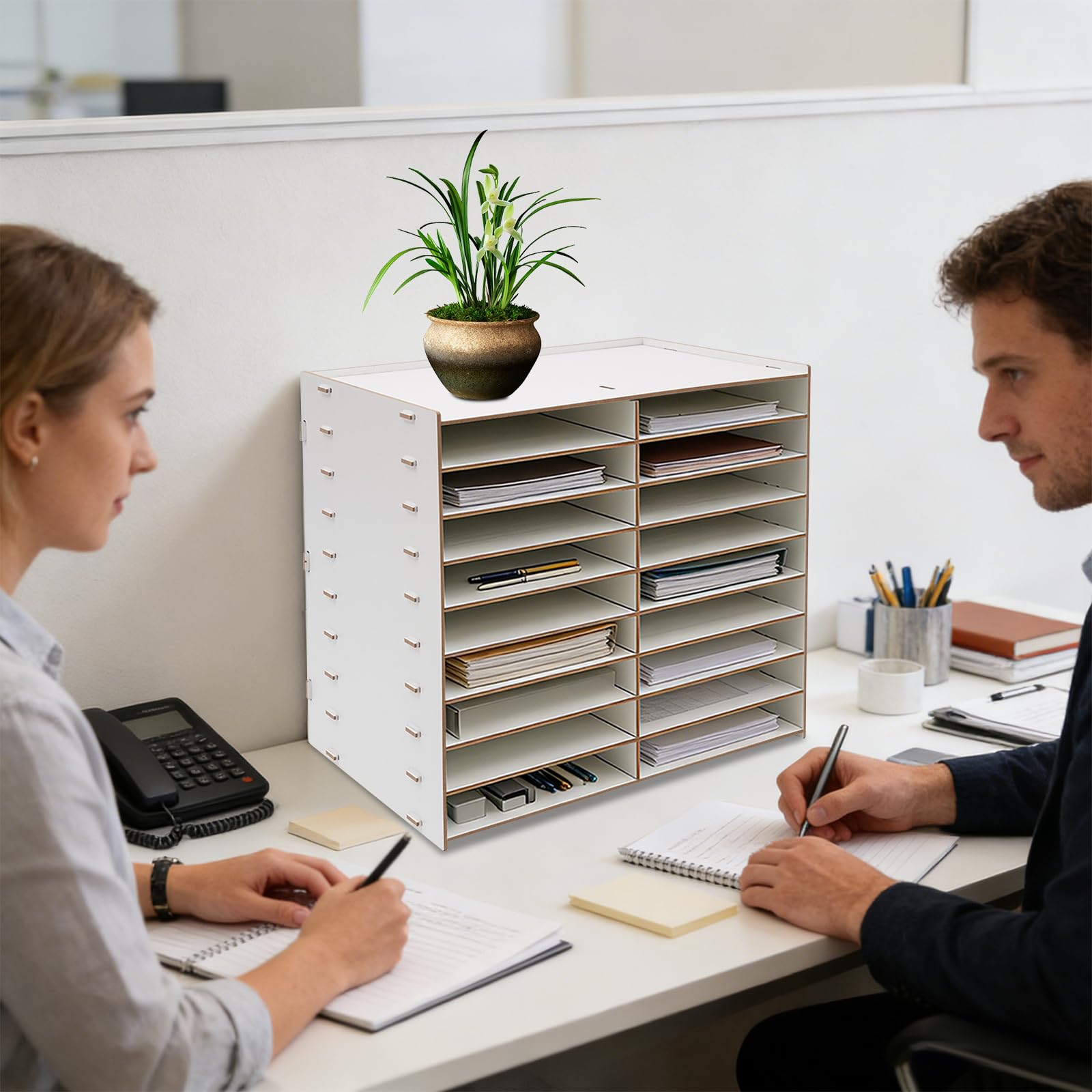 Weiß Dokumentenablage | Ablage Schreibtisch | Büroorganisation | Organizer Büro | Aktenablage | Büro Organisation | Ablage Büro, für Schreibtisch oder im Schrank