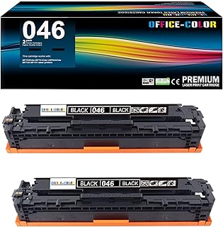 046 Black MF733Cdw Toner Cartridge Replacement for Canon 046 CRG-046 Toner Cartridge for Color imageCLASS MF733Cdw MF731Cdw MF735Cdw LBP654Cdw Printer Ink(2-Black)