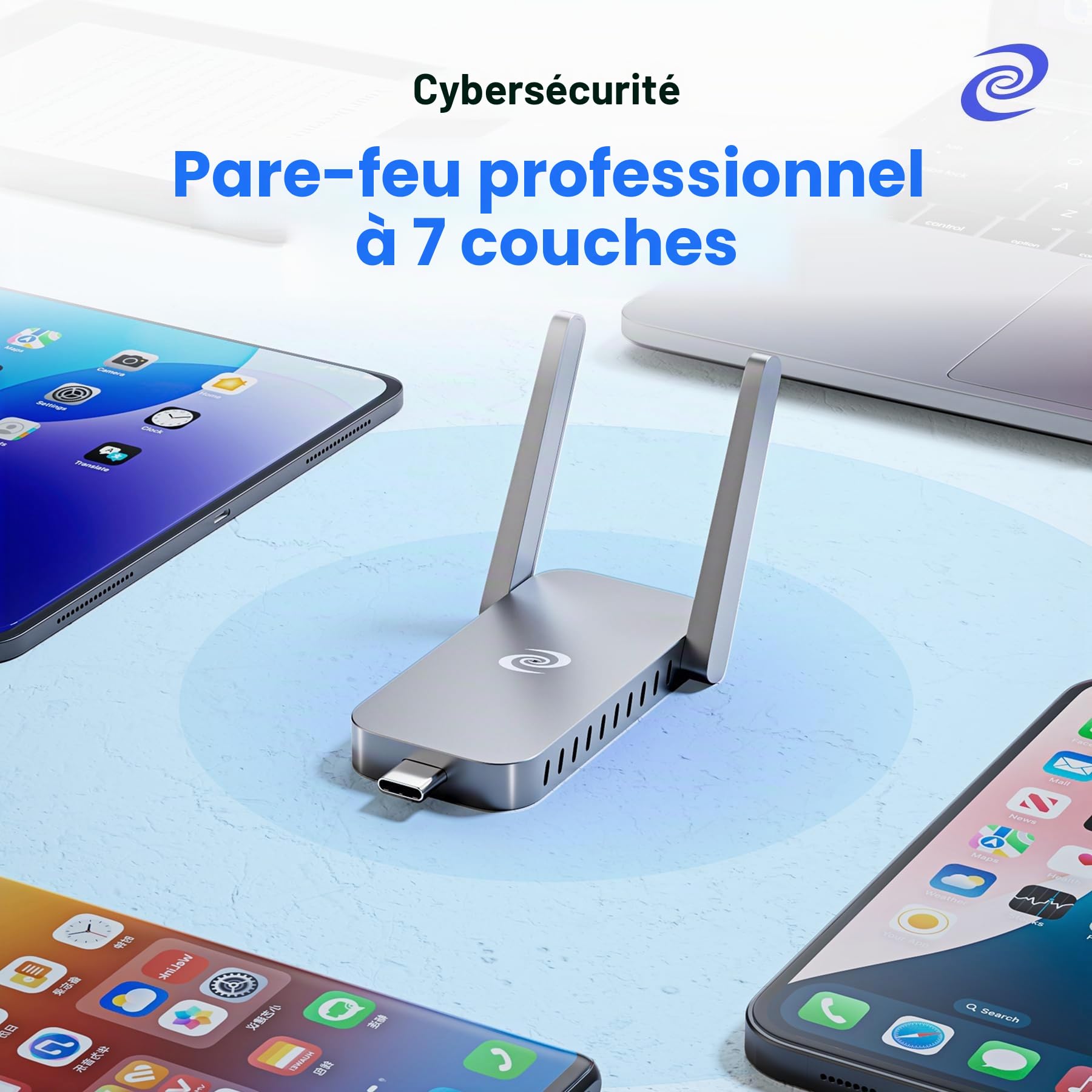 Deeper Connect Air Routeur WiFi sans fil portable sans fil, routeur VPN gratuit à vie pour la vie privée en voyage, routeurs VPN compacts pour la maison et le travail à distance