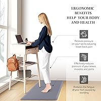 Vista 6 de HappyTrends 2 tapetes de cocina acolchados antifatiga, resistentes y ergonómicos de espuma de pie, impermeables, antideslizantes, para el hogar