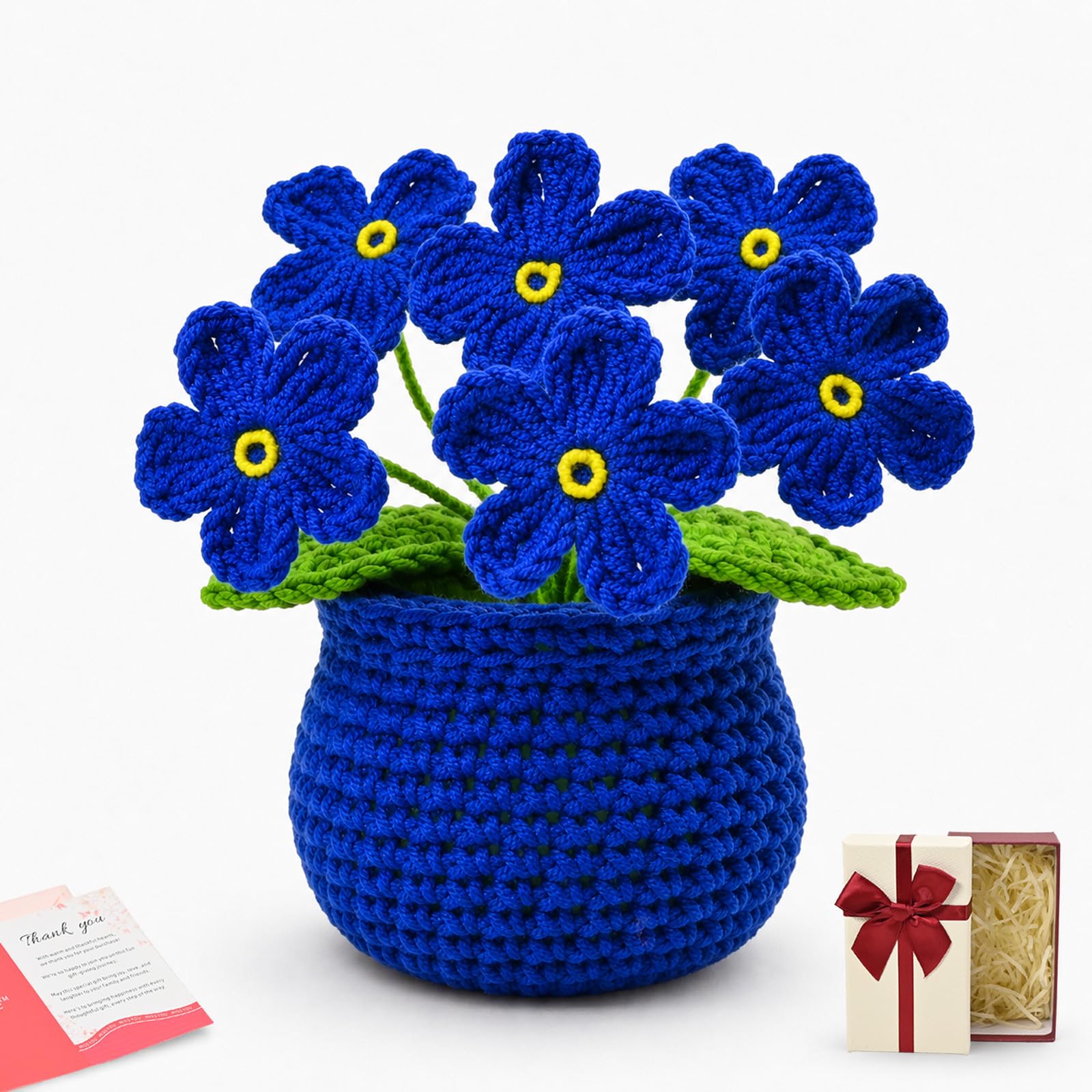 Fleur au crochet myosotis idée cadeau soutien émotionnel original