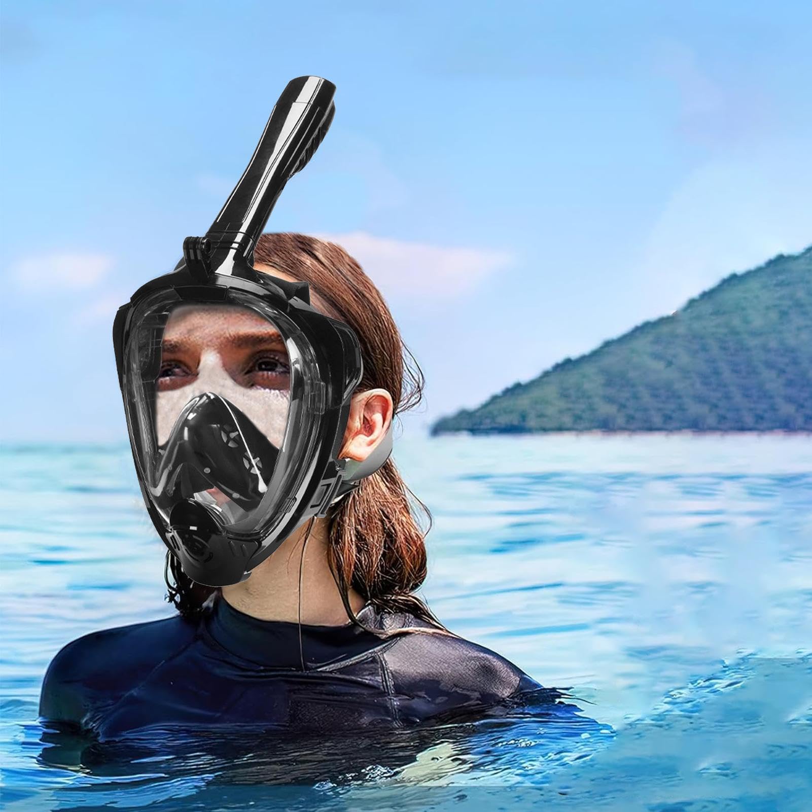 Gafas de buceo para adultos, gafas de buceo para adultos, antivaho, visión panorámica de 180°, gafas de natación, antivaho, a prueba de fugas, gafas de natación de cara completa con cordón