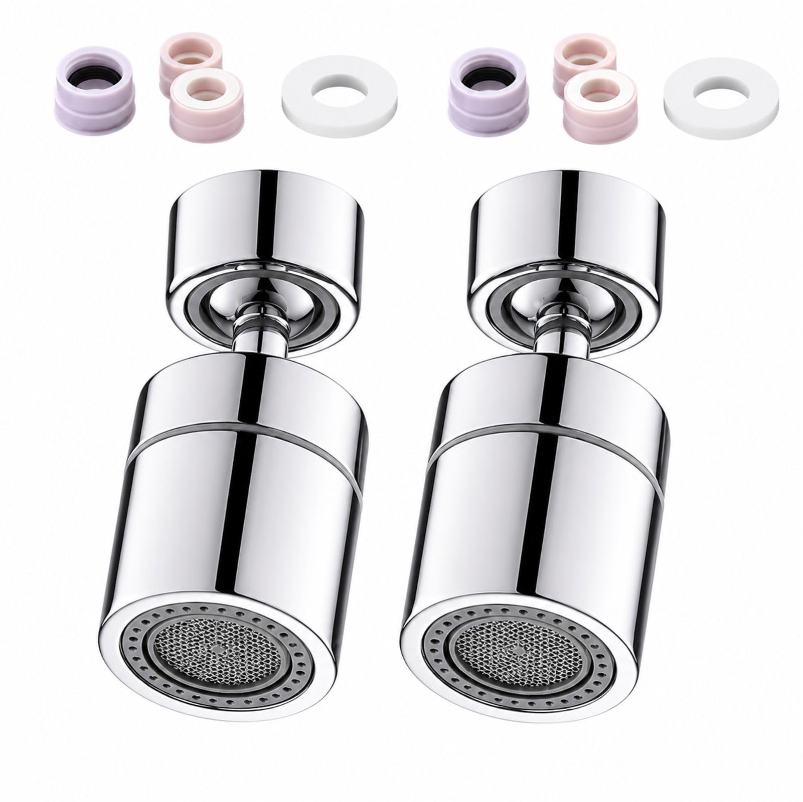 2 PCS Kitchen Tap Aerator, Tap Extender for Kitchen Sink, 360 Degree Rotatable, Pressurized and Filtered Water Outlet, Suitable for Home Kitchens, Catering Stores, Cafes and Bakery Kitchens