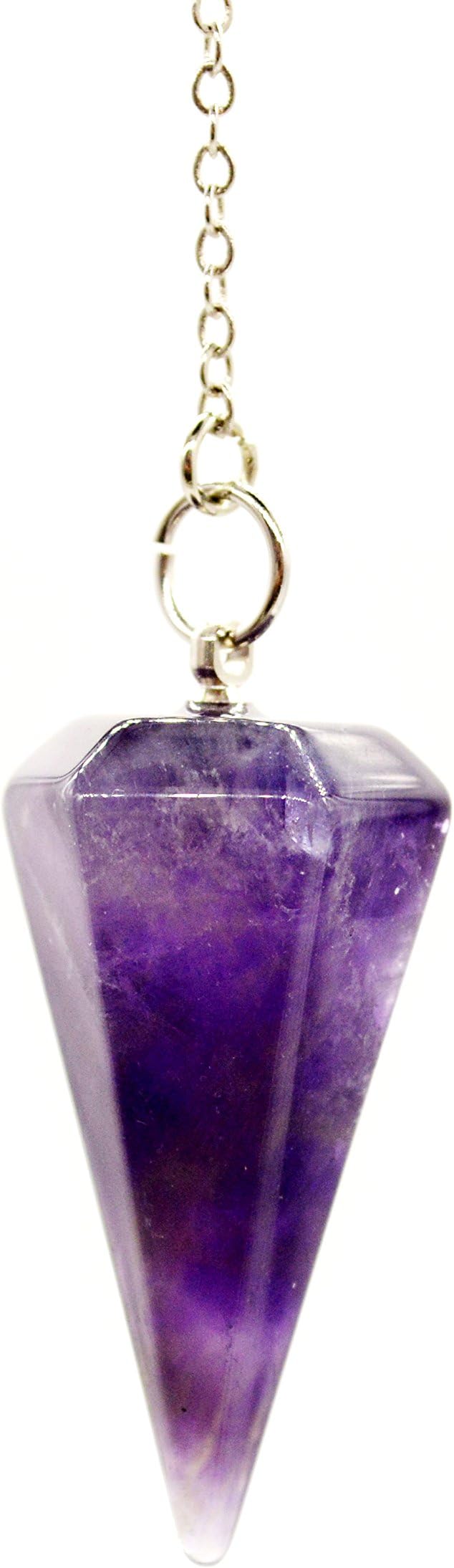 Polar Jade Pendulum Made of Natural Gemstone Crystals for Dowsing Divination Chakra Reiki. Pointed with Chain and Jewelry Pouch