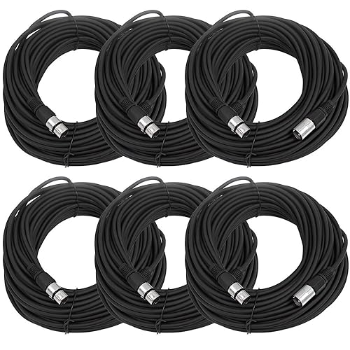 Miniatura 15 de SEISMIC AUDIO - SAXLX-50 - Paquete de 6 cables de micrófono XLR macho a XLR hembra de 50 pies - Equilibrado - Cables de conexión de 50 pies Negro