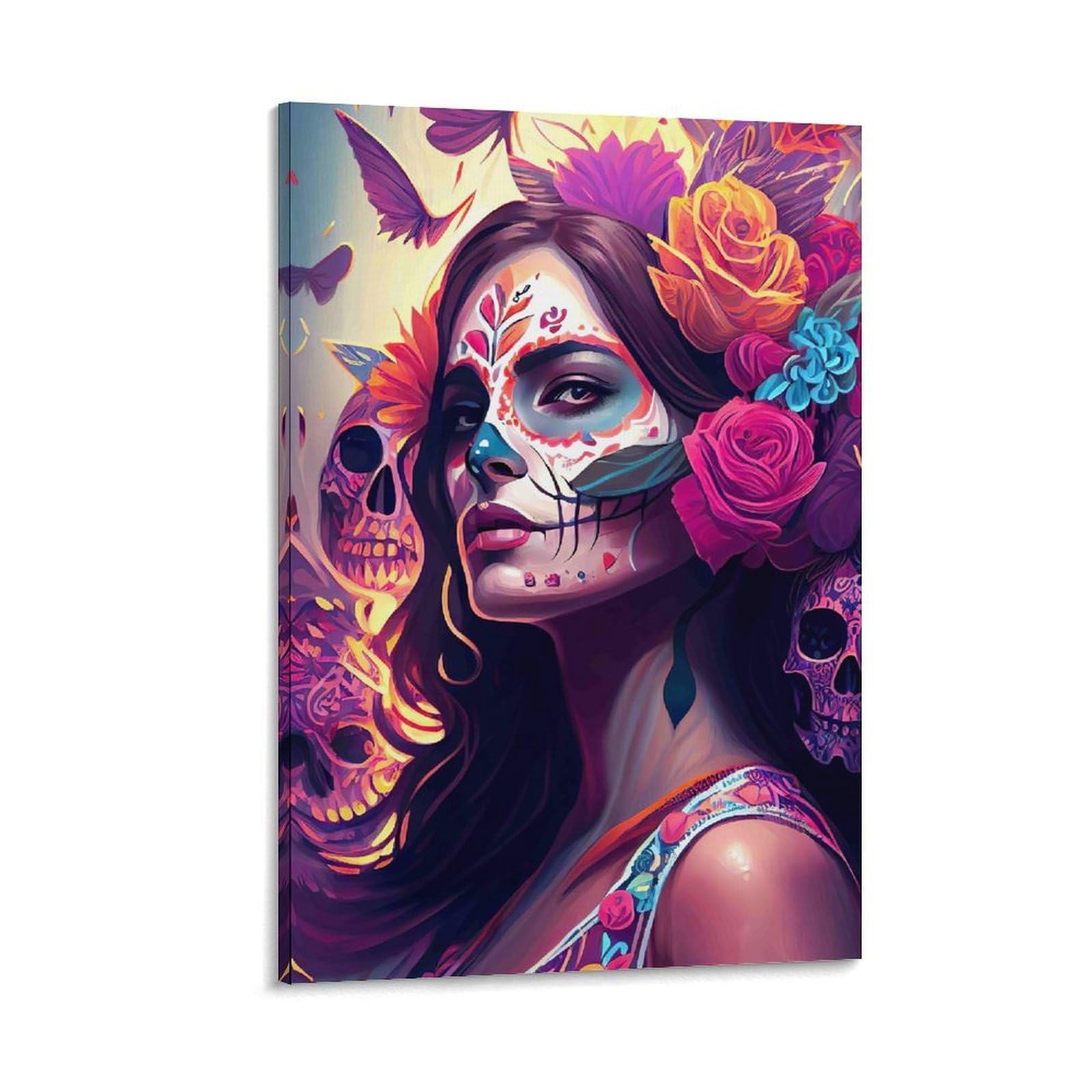 DHBANEIOK Day of Dead Art_1 Poster Artwork Canvas Prints Picture Modern Canvas Wall Art Picture Wall Hanging for Home Decorations 20x30inch(50x75cm)