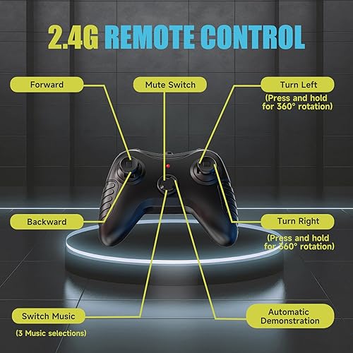 Miniatura 5 de Juego de 2 robots de lucha con control remoto, juguete de robots de batalla a control remoto con luz y sonido, divertido robot de batalla