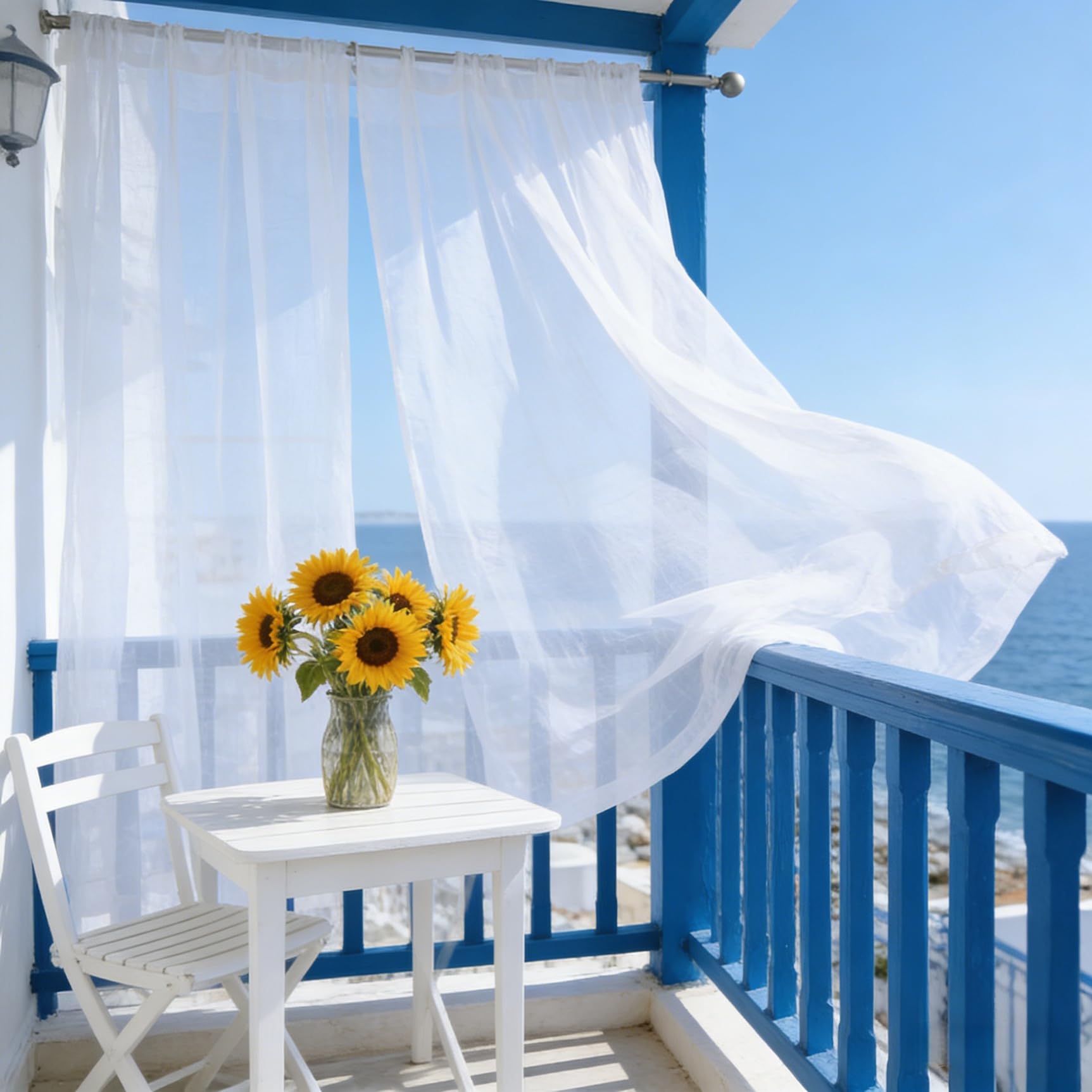 Voile Curtains Rideau Brise-Vue Anti-Regards et Lumineux pour la Chambre