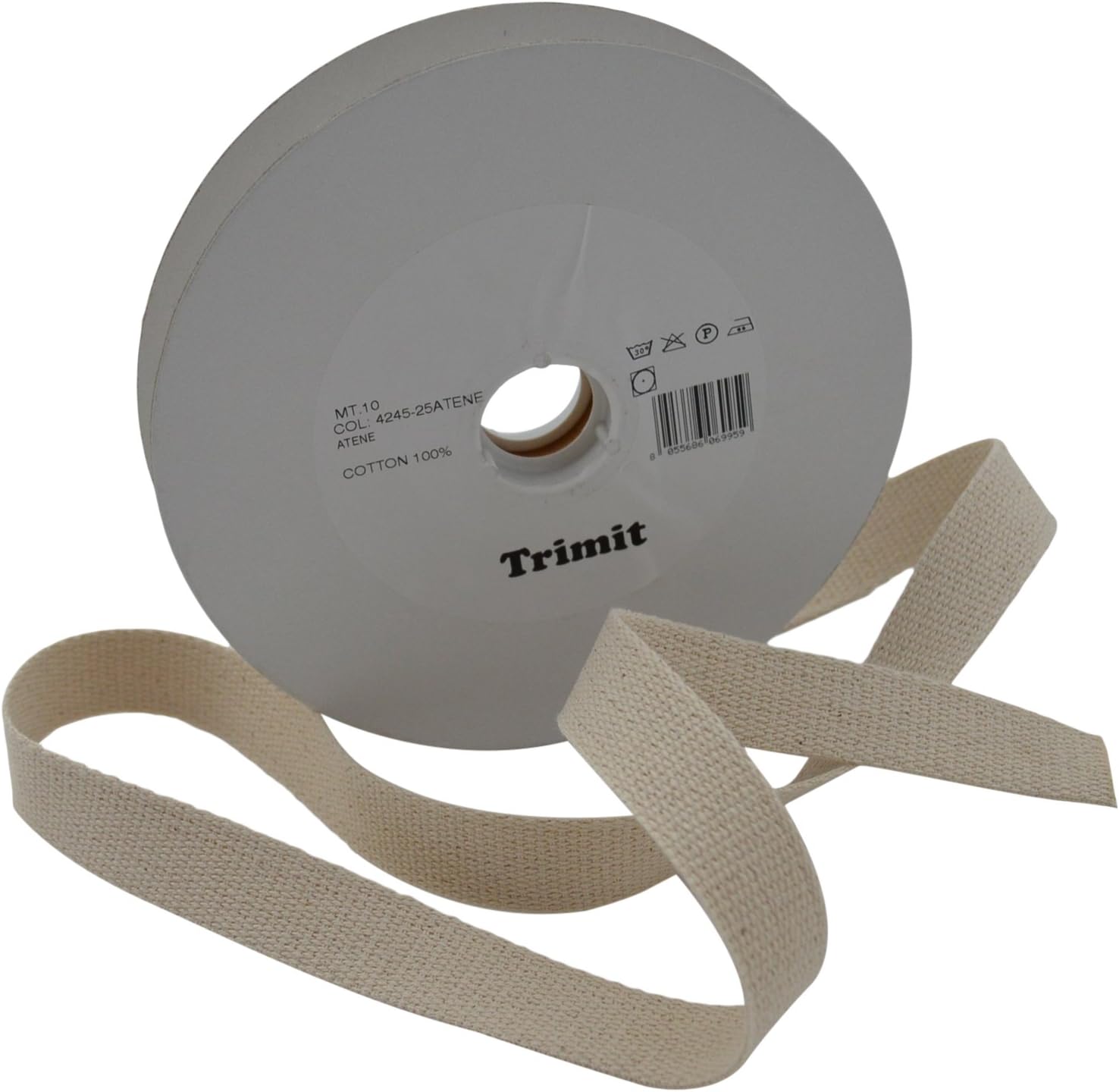 Inastri Heavy Weight Webbing 10mx25mm-Colour Natural, 100% Cotton, Ecru, 10mx25mm