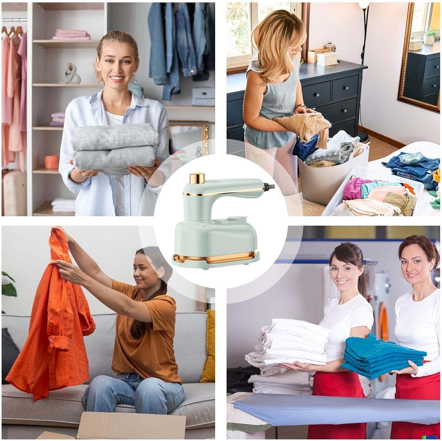 Portable Iron for Clothes Fabric Press Reusable Effective | Foldable Hand Held Steamers for Household Home Dorm Travel Shirts Sheets Quilt