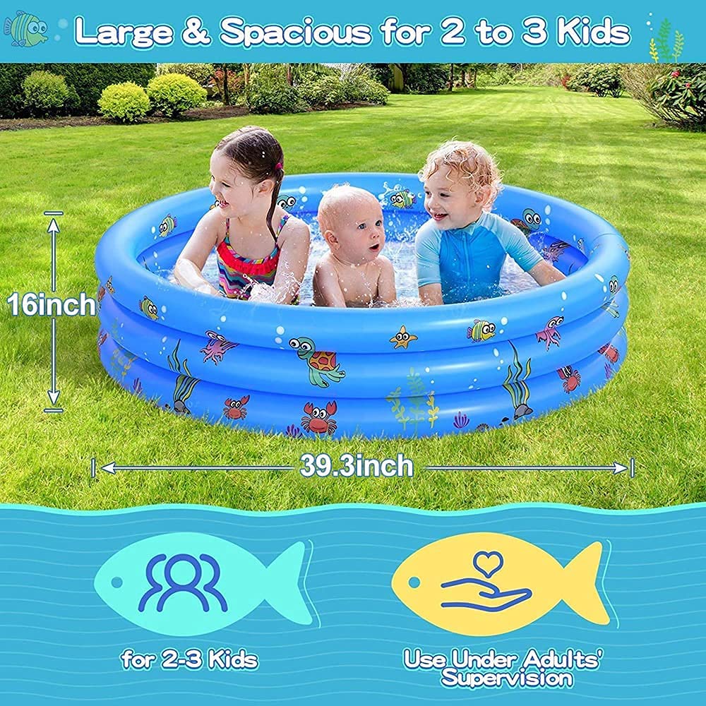 Piscina Gonfiabile Rotonda Piscina Piscina Gonfiabile Piscina Acqua per Interni ed Esterni (100 CM)