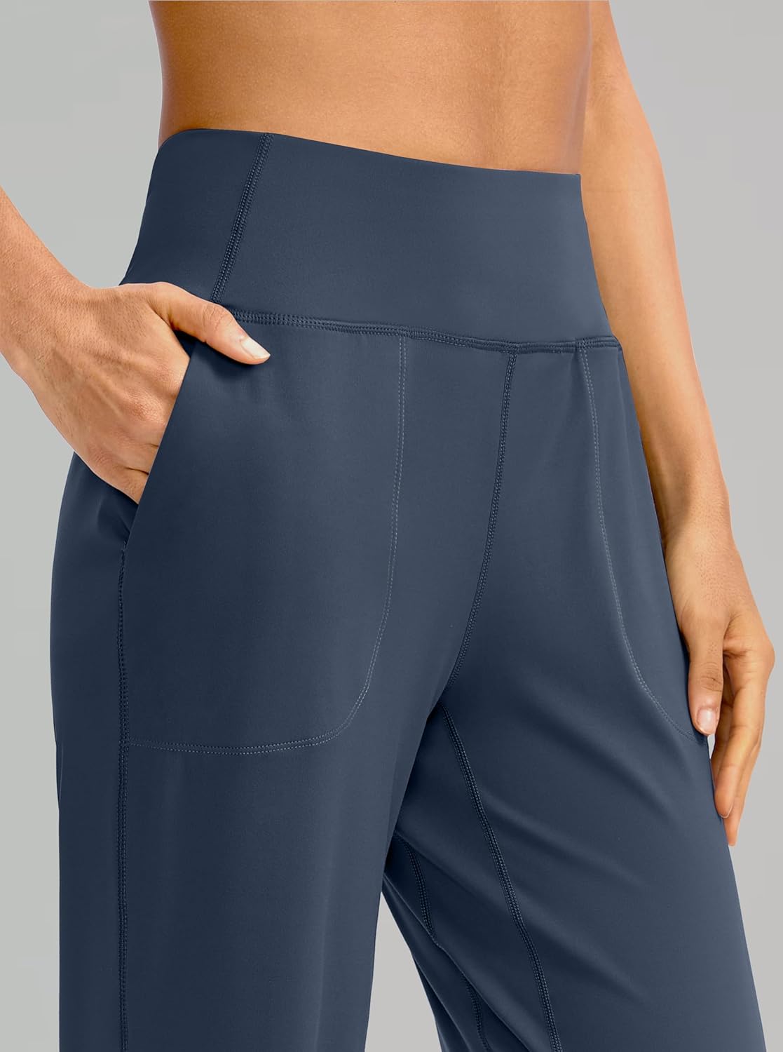 Soothfeel Wide Leg Pants for Women Petite/Regular/Tall High Waist Stretch Yoga Work Dress Lounge Sweatpants with Pockets - Image 5