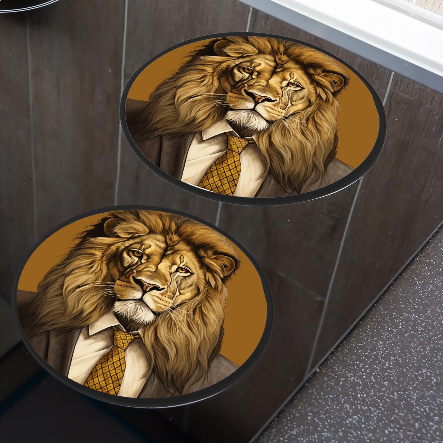 Jacket Lion Stripe Style Set of 4 Stove Burner Covers - Premium Round Electric Stove Range Protectors,8 IN & 10 IN
