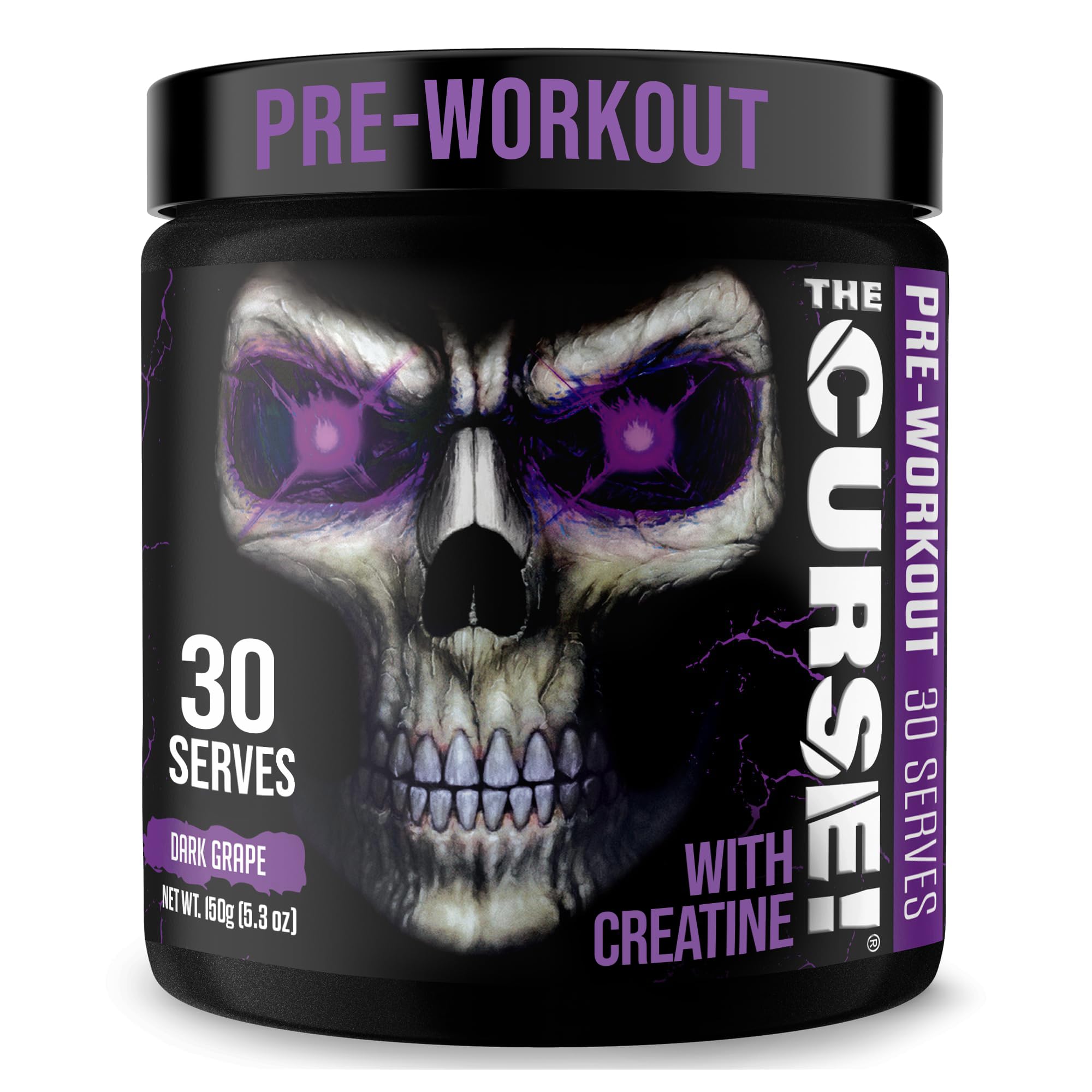 JNX SPORTS The ! Pre Workout Powder - Dark Grape 30 Servings | Preworkout: Boost Strength, Energy + Focus for Men & Women | Caffeine, Beta-Alanine, Creatine & L-Citrulline