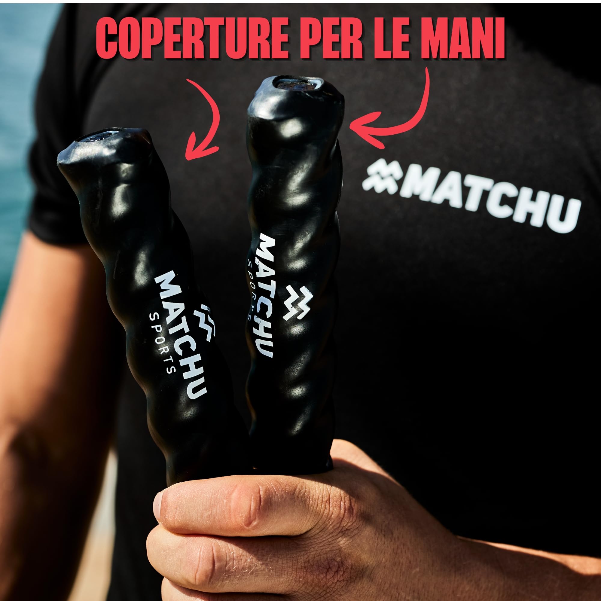 MATCHU | Battle Rope | Corda fitness | 9 m x 38 mm | Poliestere tessuto | 8 kg | Nero