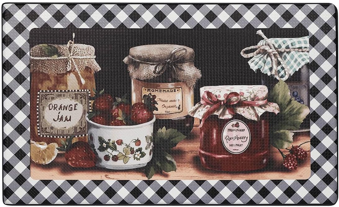 Gajula.Enterprises Decorative Anti-Fatigue Mat Mason Jars – 18"L x 30"W Kitchen Floor Mat