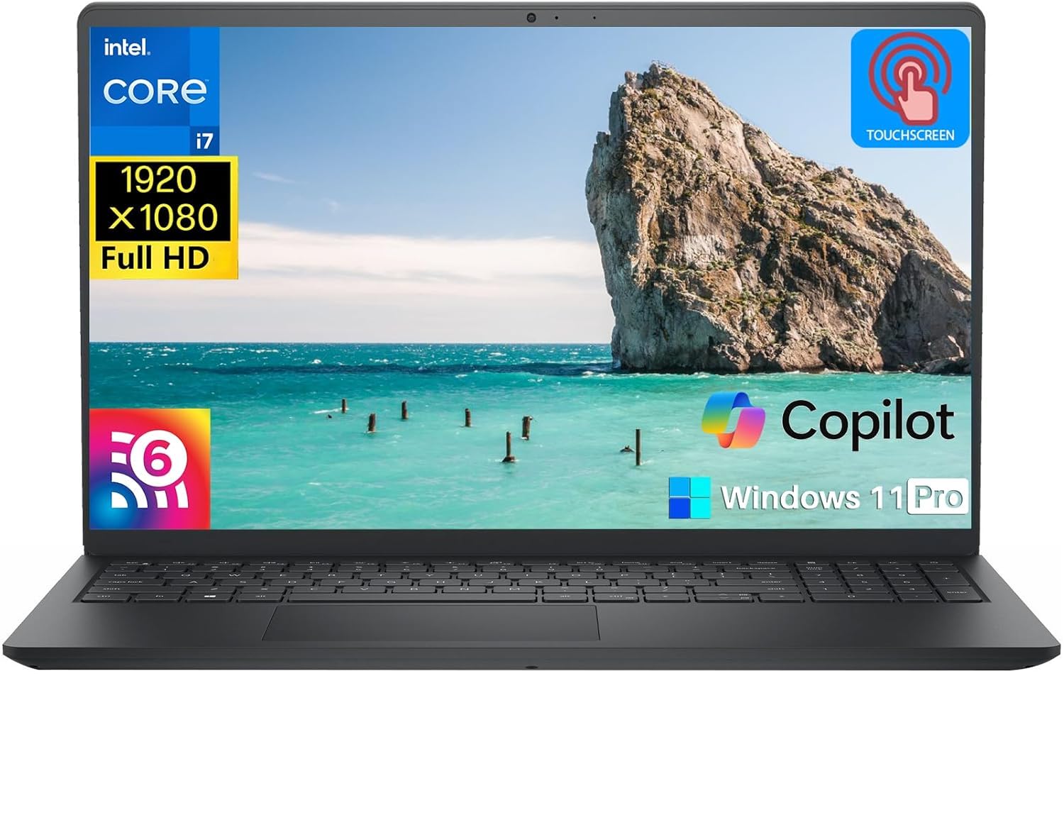 15 DC15250 Touchscreen Laptop for Business Student, Intel 10-Core i7-1355U(up to 5.0GHz), 15.6'' FHD Anti-Glare Display, 32GB RAM, 1TB SSD, Copilot AI, Windows 11 Pro, Wi-Fi 6