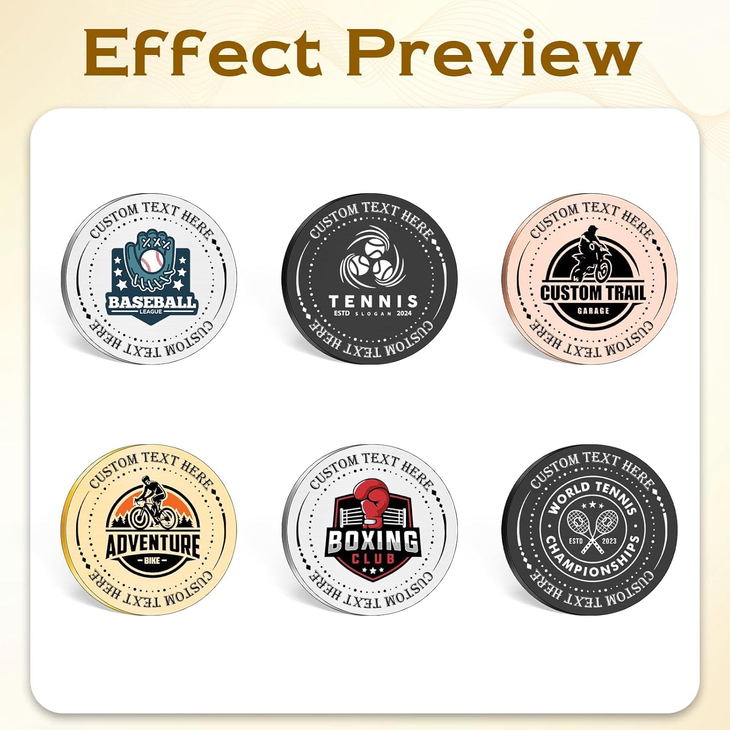 Custom Coin with Logo Text Personalized Challenge Coins Gifts for Company Club Decision Coin for Boyfriend Girlfriend Appreciation Gifts Bulk for Work Team Customized Anniversary Coins Gift (100)