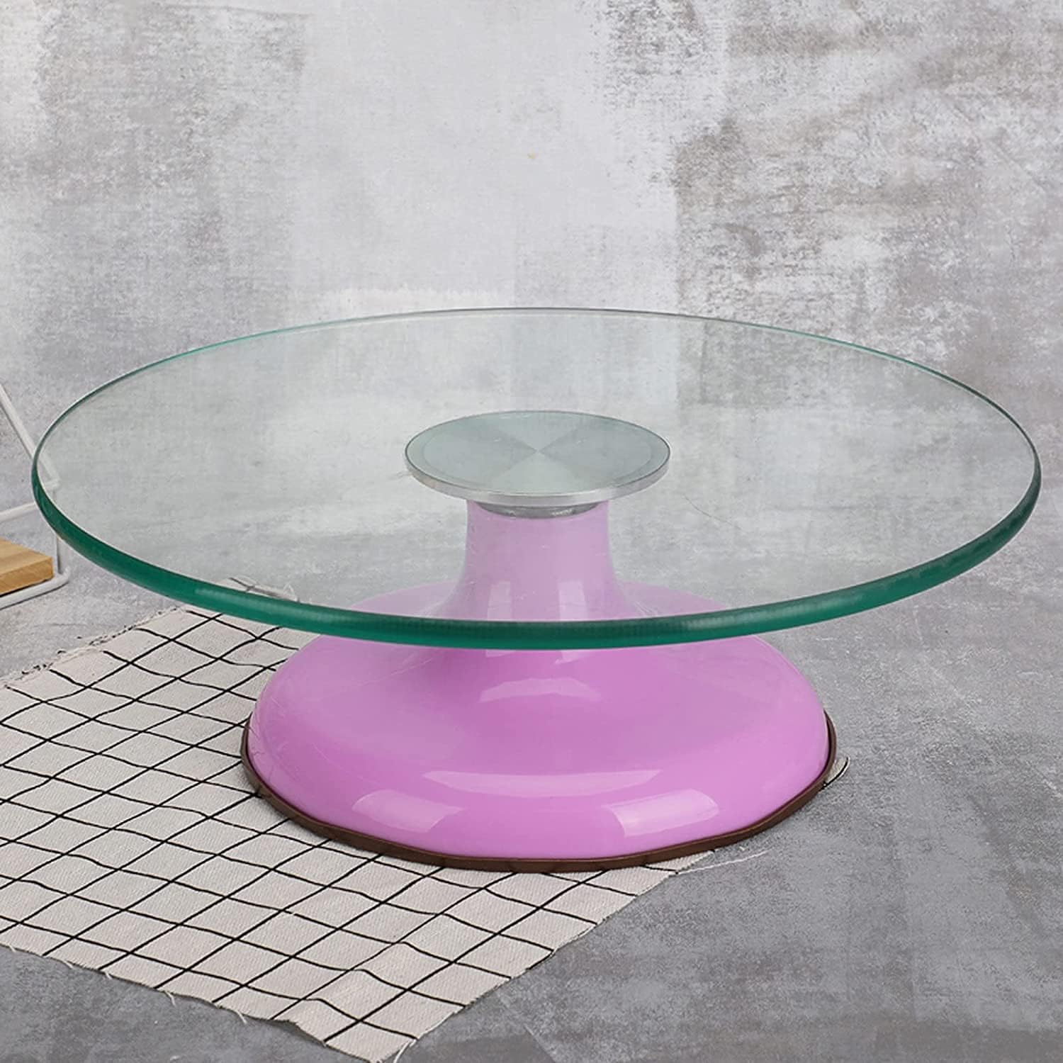 Cake Turntable Rotating Cake Decorating - Smooth Rotating Cake Stand - 300 Mm Cake Plate - Pastry Baking Decor Revolving Cake Base Stand Cake Decoration (Orange 12 inches)