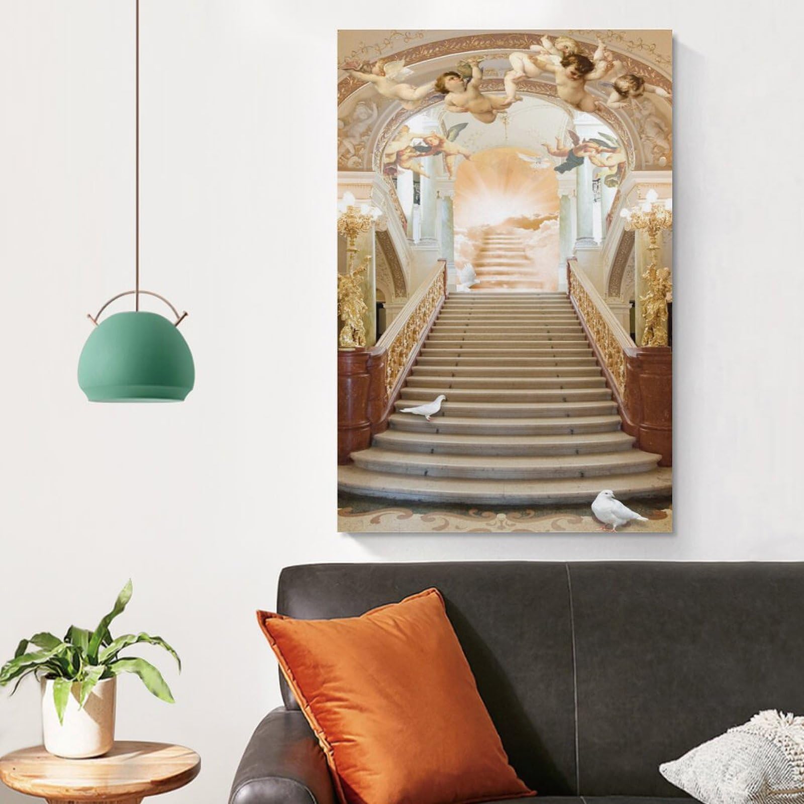 Amazon.co.jp: 宗教天使の 絵画黄金の教会のポスター オフィス ベッド