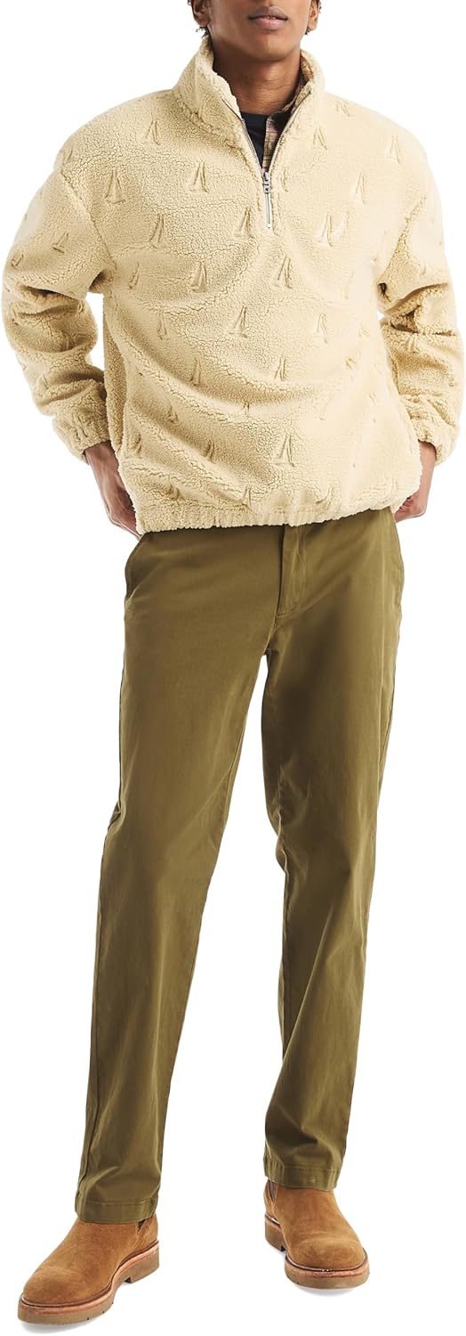Nautica Men's Nautica Men's Boat Sherpa Half-Zip Mock Neck Henley Sweater