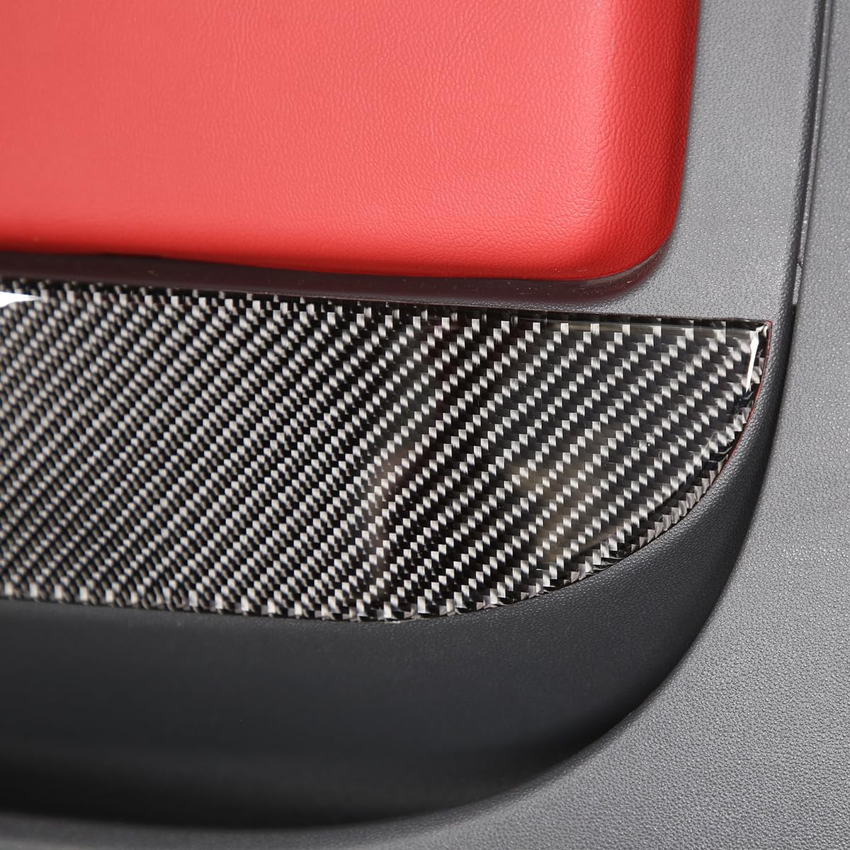 Real Carbon Fiber Car Door Kick Panel Protector Sticker for Fiat 500 2011-2019 Interior Decoration Accessories (Black)