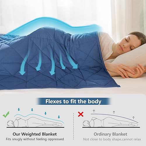 Miniatura 4 de LOYIGA Manta con peso (10 libras, 47 x 70 pulgadas, tamaño individual) para adultos, refrescante, transpirable, con cuentas de cristal, manta suave