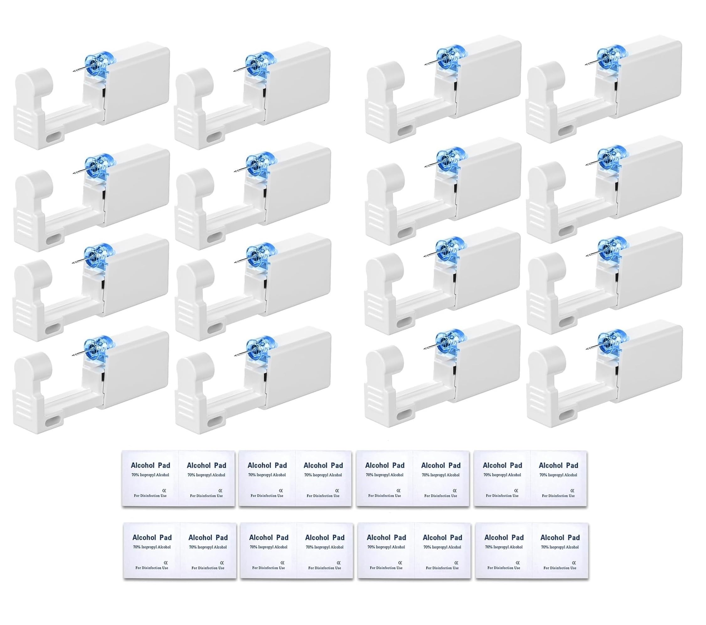 16 Pcs No Pain Self Ear Piercing Disposable Stud Gun Kit (Silver) Pack of 16-image-6