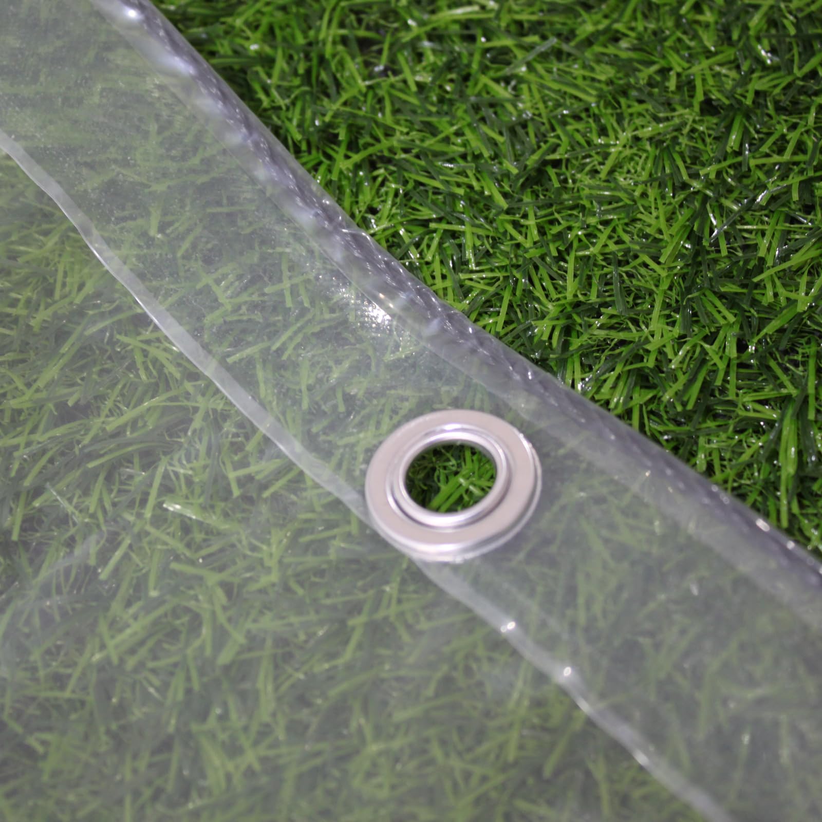 2x4m Telone Impermeabile Trasparente con occhielli,Plastica Teli Impermeabili Esterno occhiellato per Mobili da Giardino,Balcone,Piante Serra,Pet house,Pollaio