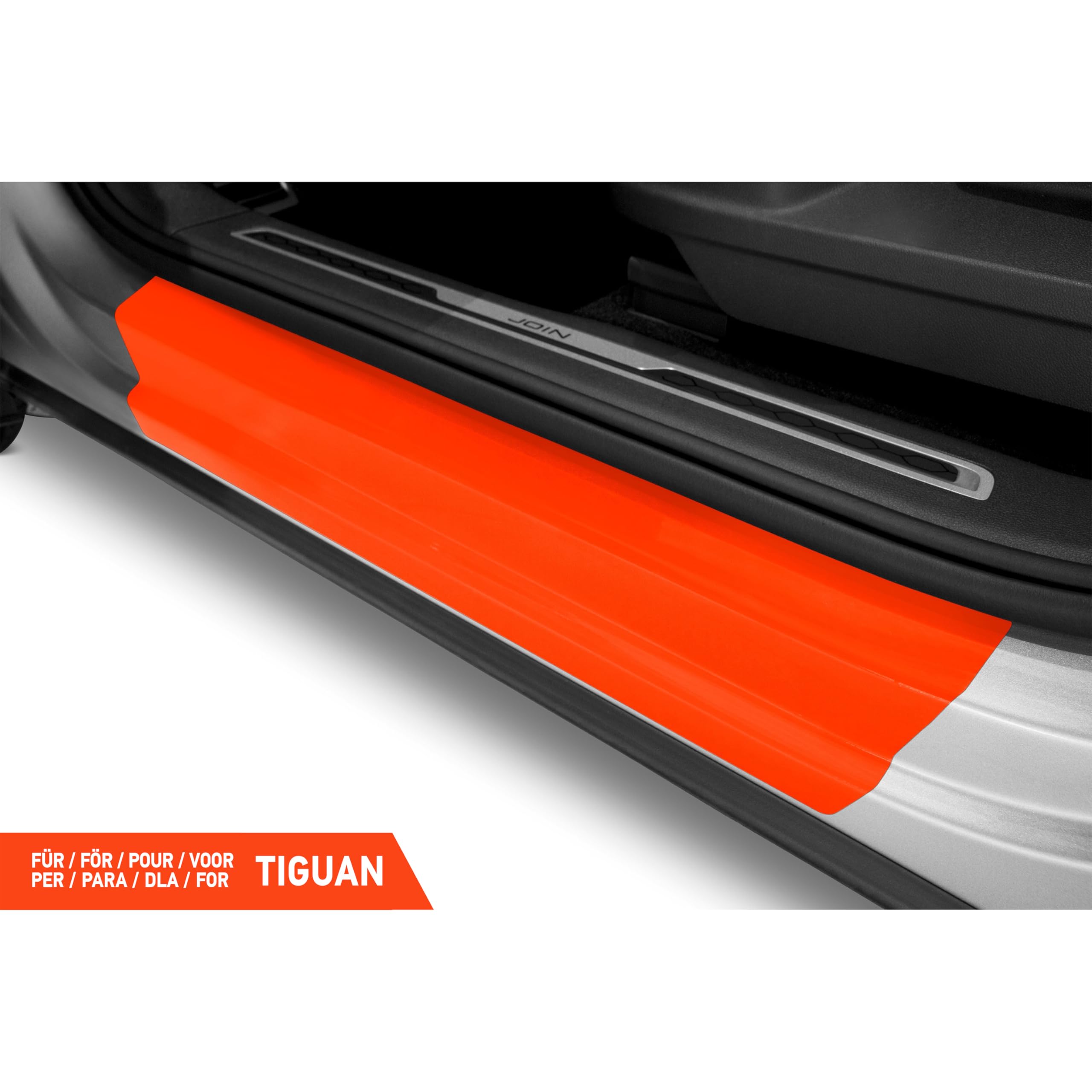 Luxshield Protection Seuil de Porte Voiture Carrosserie pour VW Tiguan 2 (II) AD1 I 2016-2024 - Accessoire pour Auto - Anti Rayure Stickers Transparent
