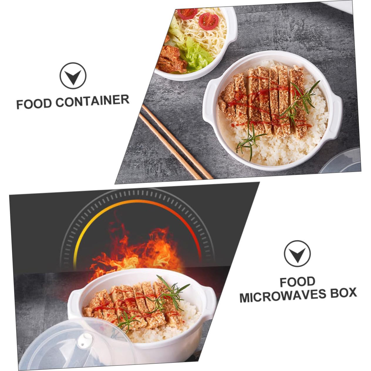3 Piezas Recipientes para Alimentos con Tapa Transparente Aptos para Microondas y Refrigerador Envases de Resistentes y Multifuncionales para Cocina y Conservación de Comida