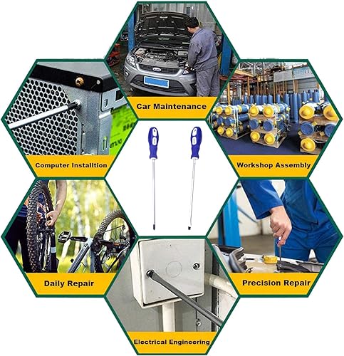 Miniatura 3 de Destornillador ranurado y Phillips, destornillador de cabeza cruzada de 8 pulgadas de largo y destornillador de hoja plana (PH2-#2), 2 paquetes de