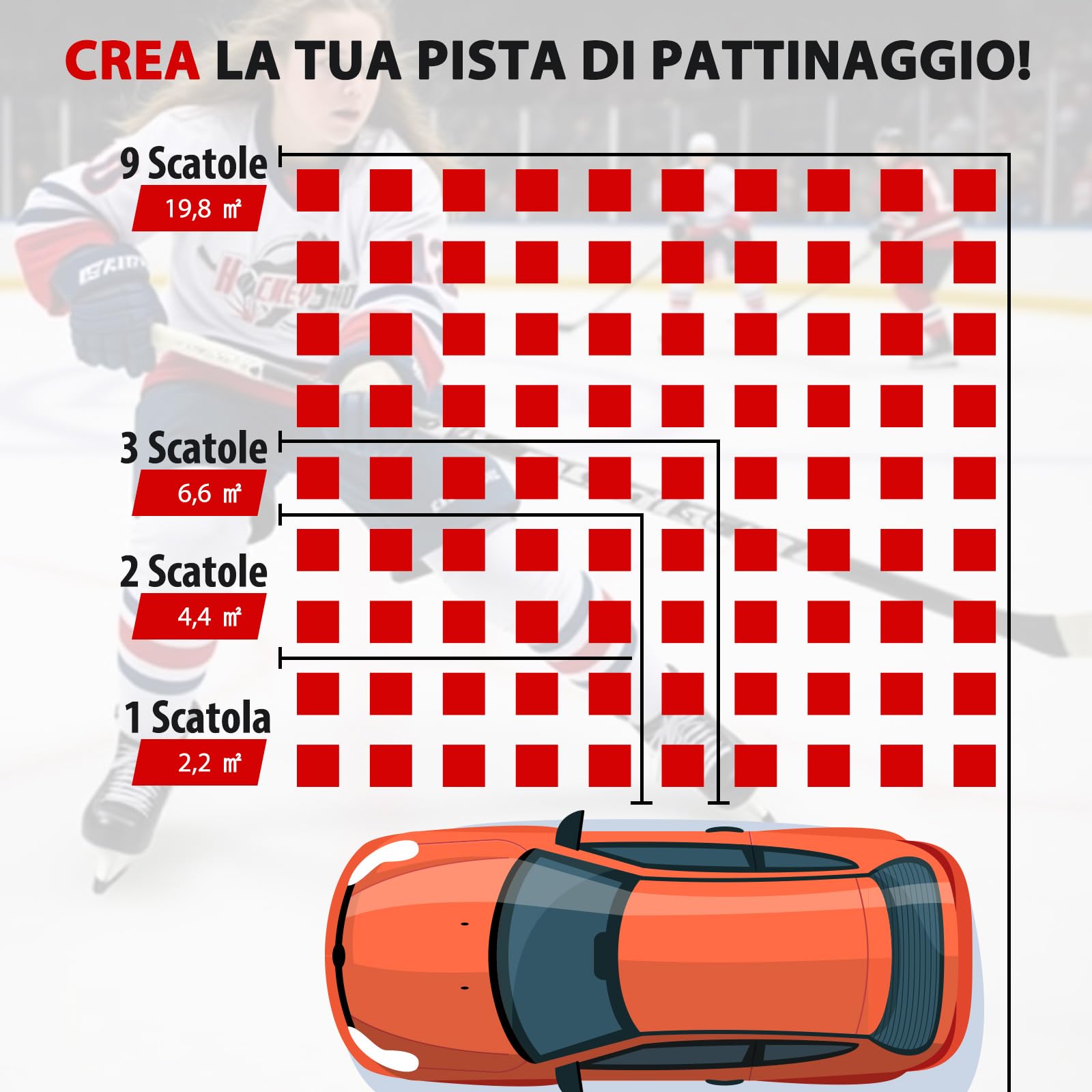 COSTWAY Piastrelle per Pavimenti da Hockey per Allenamento, Pista di Pattinaggio Artificiale Estensibile, Tavola di Ghiaccio Artificiale per Esterni, Facile Installazione, Confezione da 10