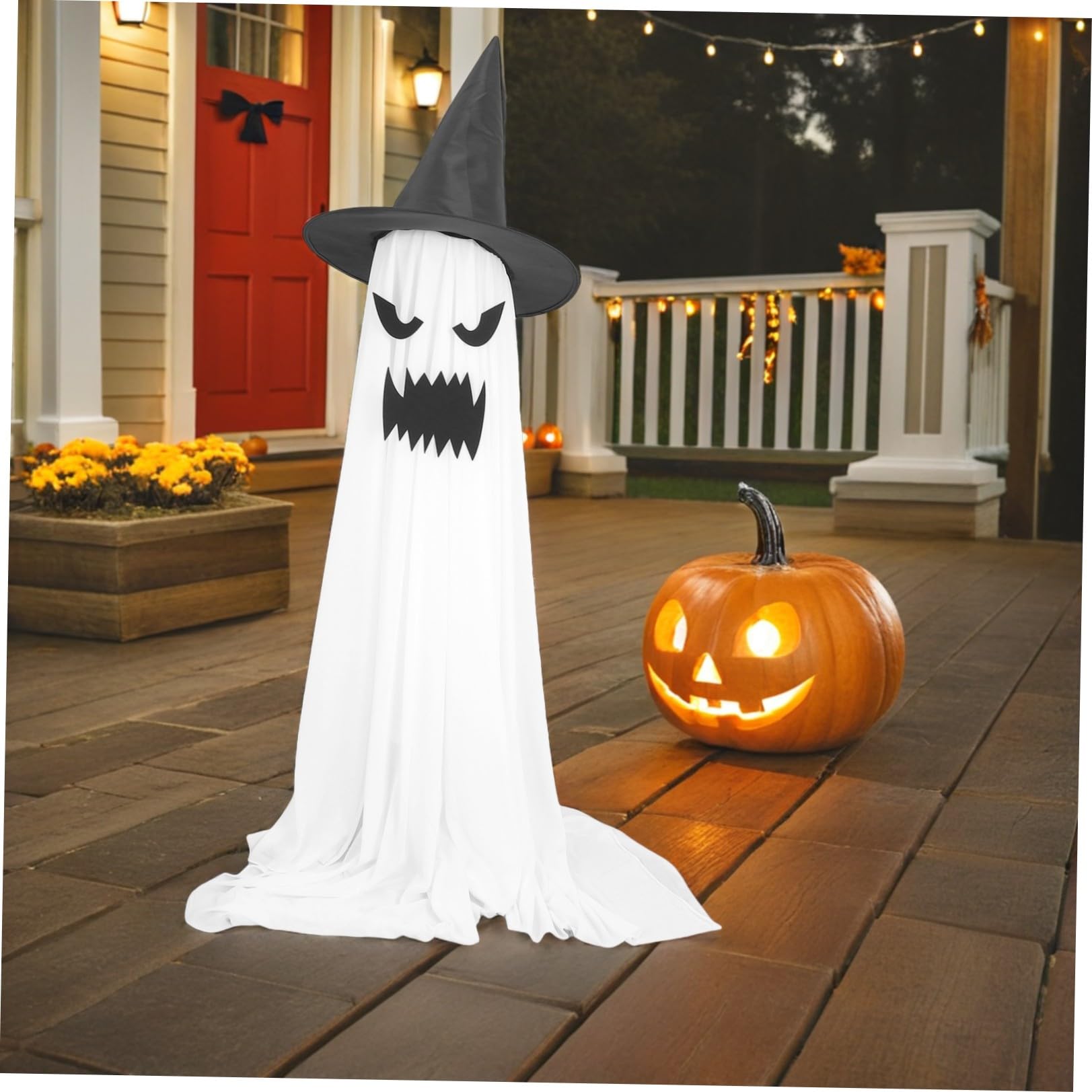 Housoutil Decorazioni Halloween Spettri da Giardino per Esterni Luci, Design Unico e PVC, Facile da Montare per Festa e Giardino