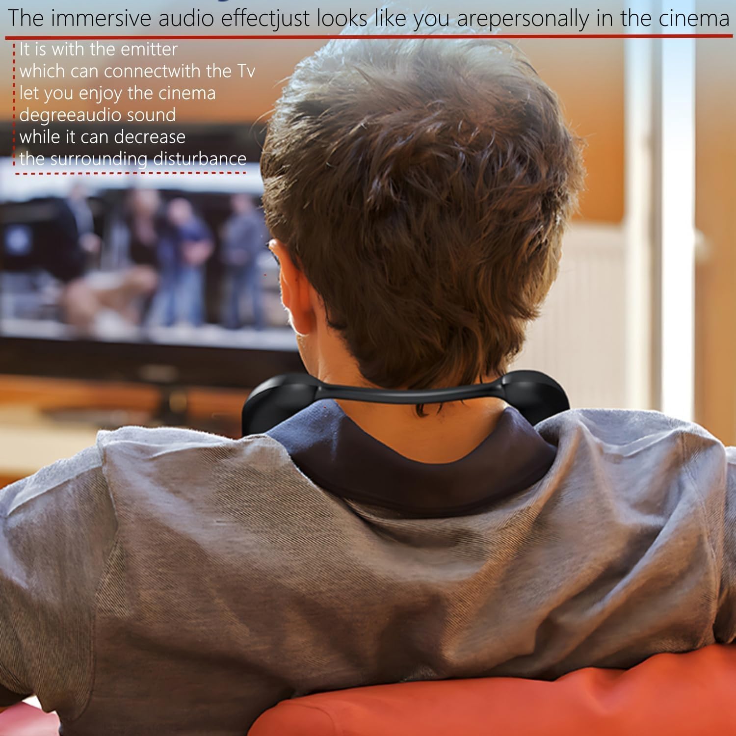 Neck Speakers, Bluetooth 5.3 Neckband Speakers, 3D Stereo Surround Sound, Built-in Mic, 5 oz, Black - Image 6