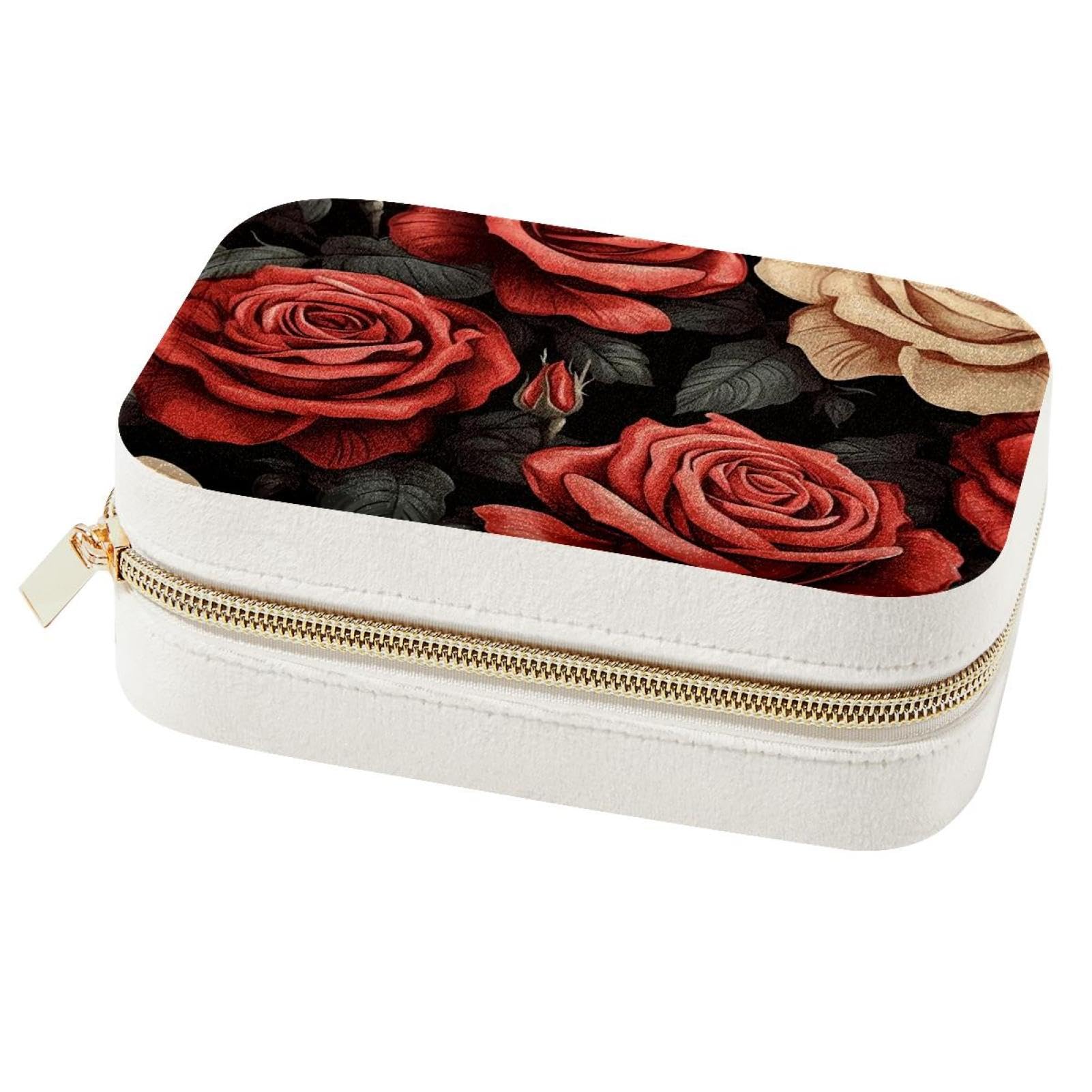 Boîte à bijoux vintage motif rose : le cadeau idéal pour femme