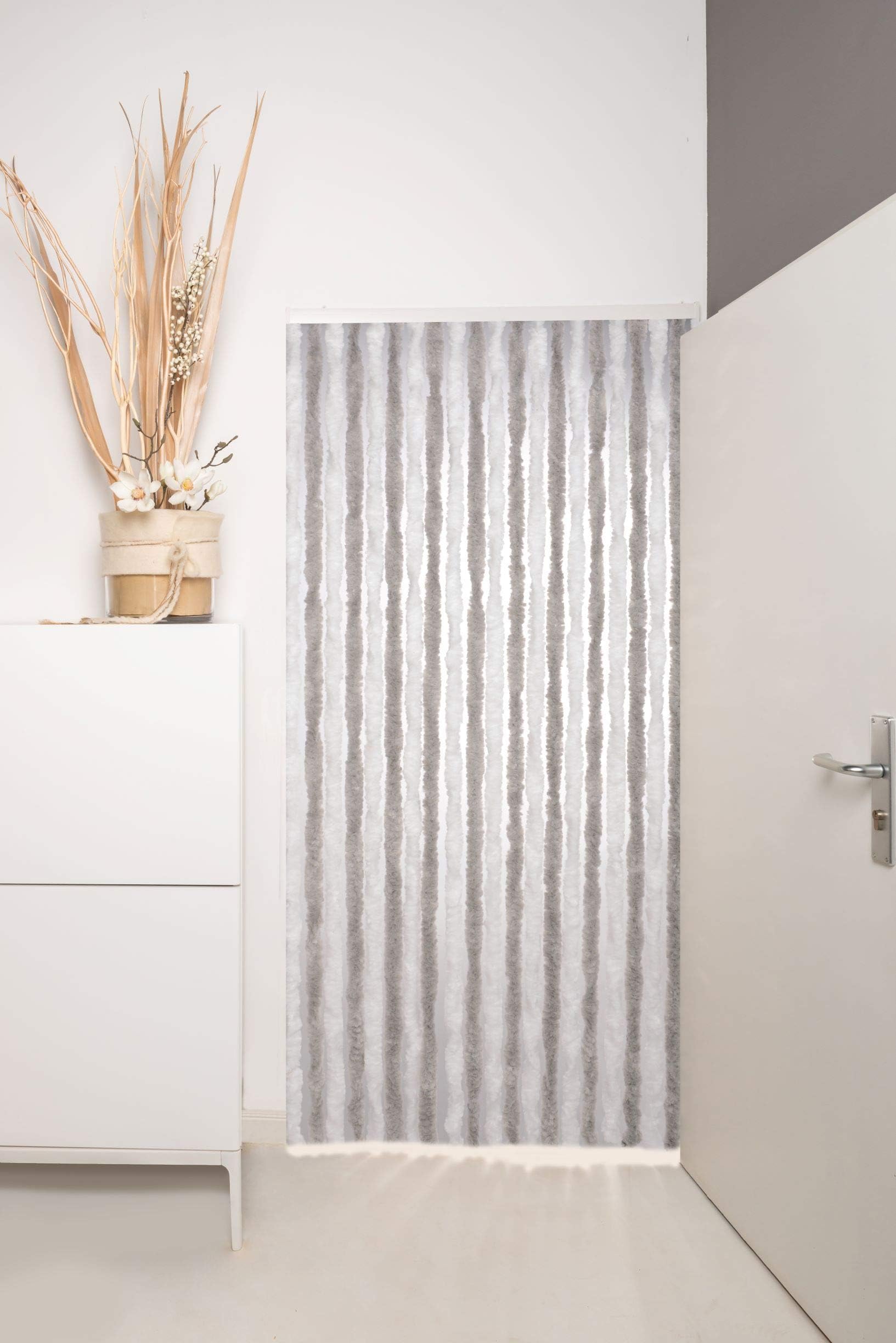 DEFACTO Rideau de porte en tissu chenille (90x220 cm) Protection contre les insectes et les mouches pour camping 100% Fabriqué en Italie - Polyvalent, facile à nettoyer, efficace pour bloquer la vue