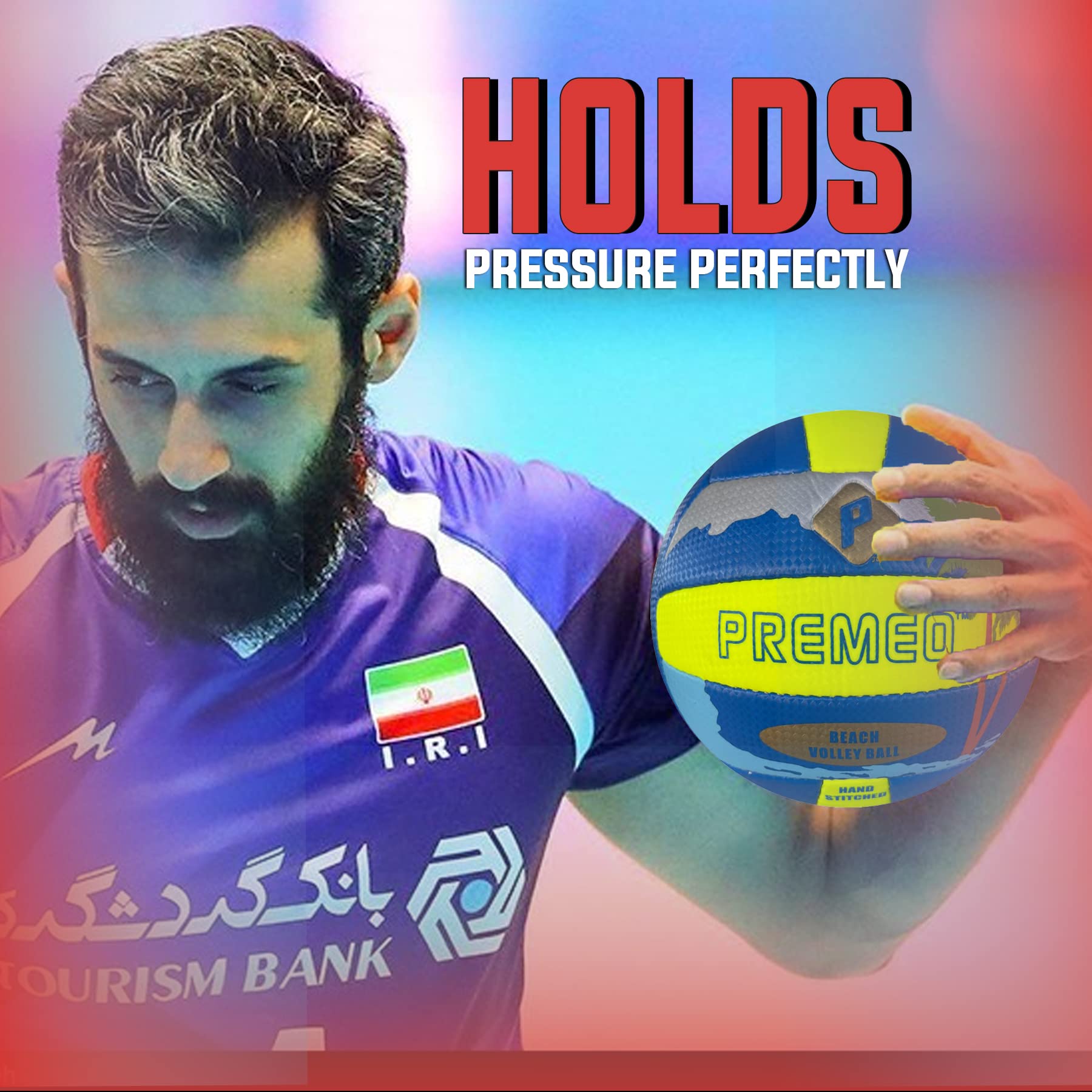 Premeo Sports Super Soft Volleyball Beach Volleyball Official Size 5 for Outdoor/Indoor/Pool/Gym/Training Premium Volleyball