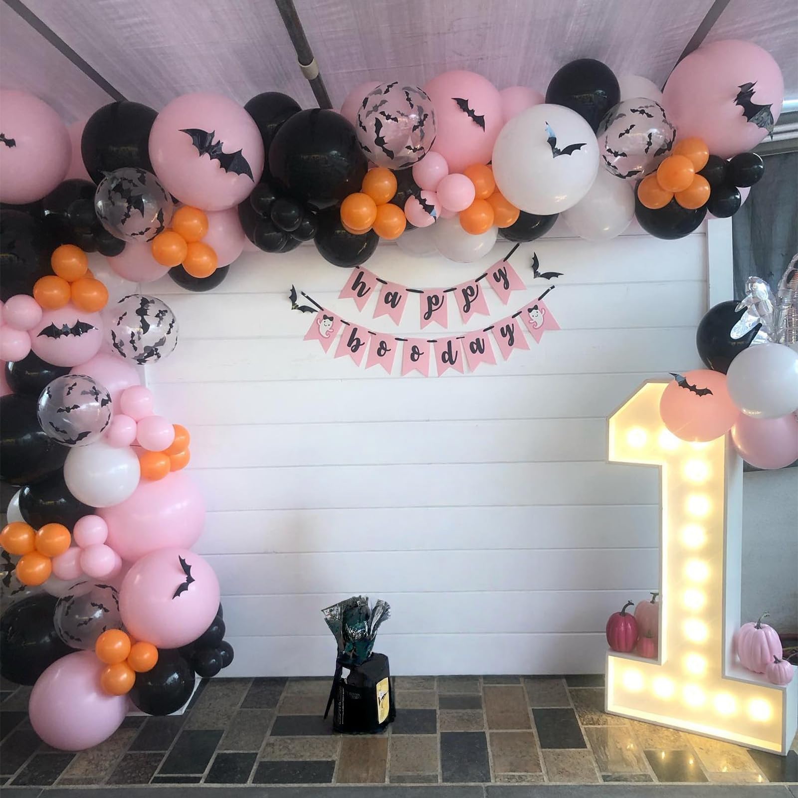 Cute Halloween Balloon Arch Garland Kit, 120pcs Pastel Witch Halloween Balloons with Spider & Bat Decor - Image 4