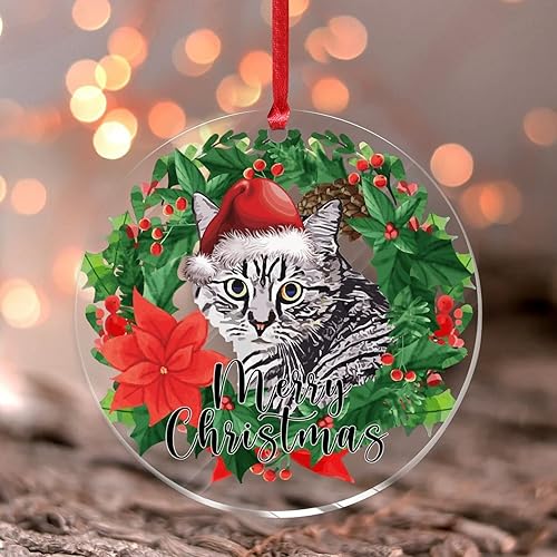 Adornos de Navidad de gato divertidos regalos para dueños de gatos adornos de Navidad decoraciones de árbol de Navidad divertidos adornos de